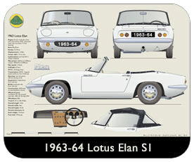 Lotus Elan S1 1963-64 Place Mat, Small